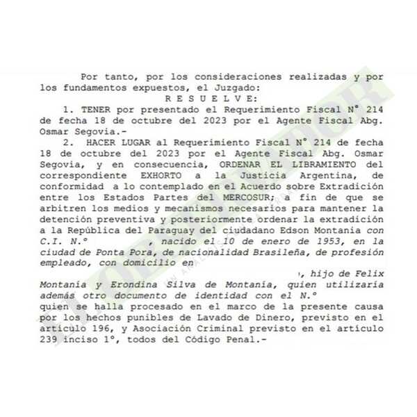 Buscan extraditar a brasileño buscado en nuestro país desde el 2017 por lavado de dinero