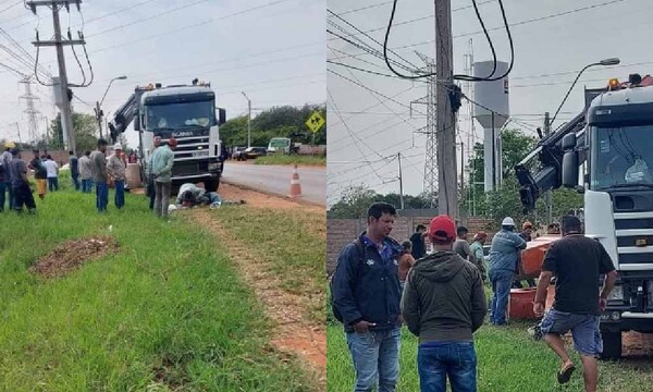 Trabajadores sufrieron lesiones tras caer de la canasta de una grúa en Caaguazú – Prensa 5