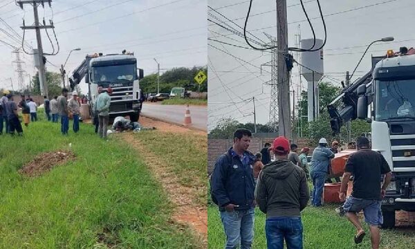 Funcionarios de la ANDE cayeron de la canasta de una grúa y quedaron heridos