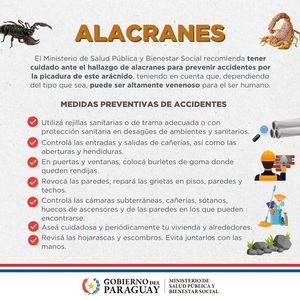 Paraguay recibe antídotos contra picaduras de escorpiones