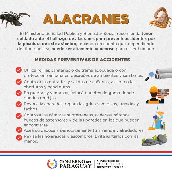 Paraguay recibe antídotos contra picaduras de escorpiones