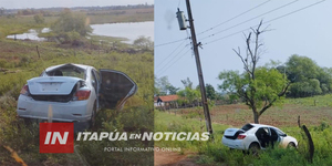 SOSPECHAN QUE VEHÍCULO ROBADO EN ENCARNACIÓN FUE HALLADO VOLCADO EN GENERAL ARTIGAS - Itapúa Noticias