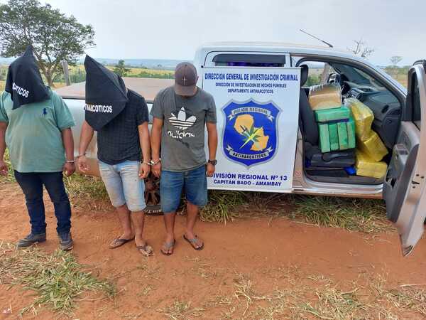 Tres detenidos con más de 1 tonelada y media de marihuana en Capitán Bado