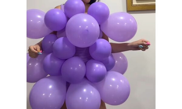 (VIDEO)Laurys Diva presumió su vestido hecho con globos y ¿se recordó de su ex?
