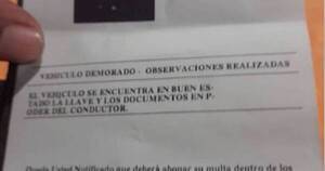 La Nación / Caminera emitió falso alcotest, denuncian