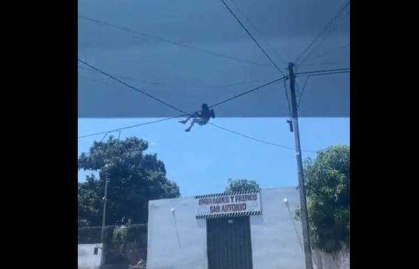 [VIDEO] ¡Nde tarovaonde! Filmaron al "hombre araña paraguayo" robando cables