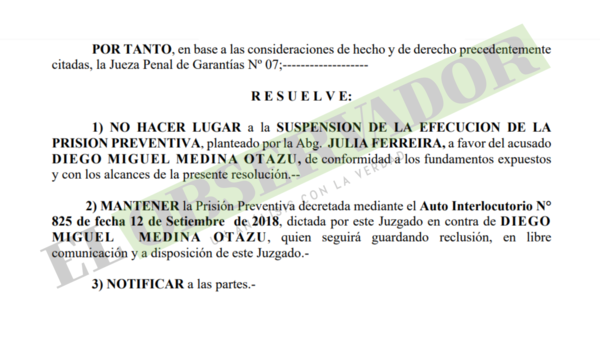 Niegan otra vez a secretario de “Cucho” Cabaña la posibilidad de salir de prisión