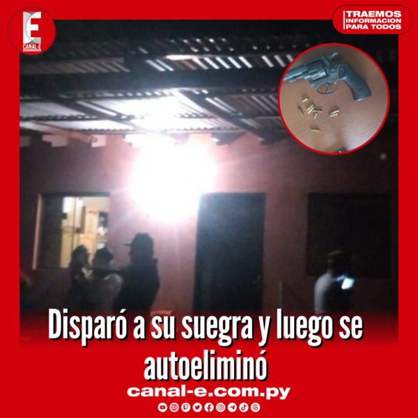 Joven disparó a su suegra y luego se quitó la vida