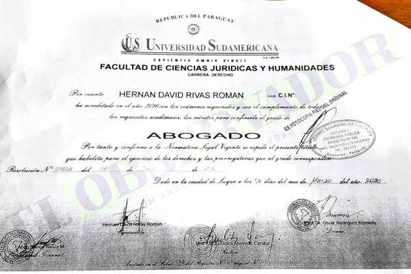 Difunden lista de profesionales egresados en Derecho de la Universidad Sudamericana, que habrían cursado solo 3 años