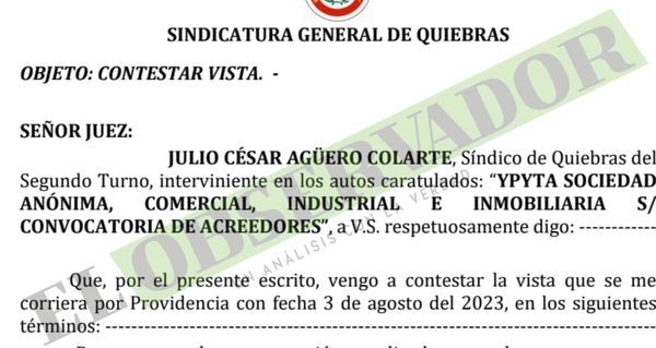 Síndico de quiebras avala la extracción de G. 5.750 millones y fiscala se opone