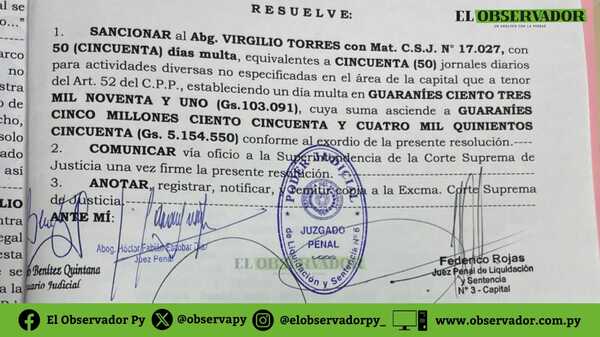 Multan al abogado de “Papo” Morales por intentar recusar al Tribunal