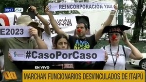 Desvinculados de Itaipú trasladan protesta a Asunción: "Quedamos como payasos"