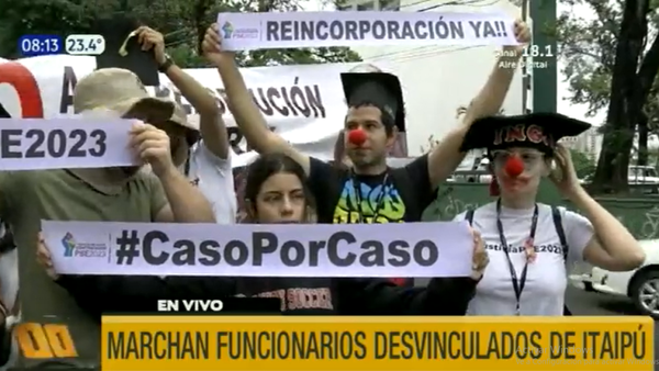 Desvinculados de Itaipú trasladan protesta a Asunción: "Quedamos como payasos"