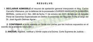 Unánime confirmación al arresto domiciliario para exjueza imputada por cohecho pasivo agravado