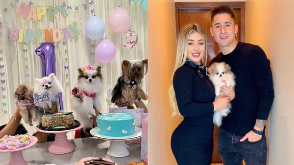 Guillermo Paiva y su novia celebraron el cumple de su perrhija