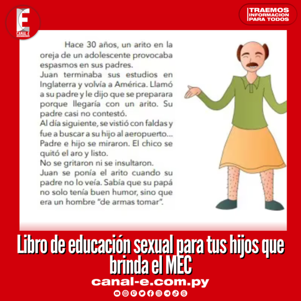 Educación Sexual del MEC: satanizan masturbación y piden a niñas a saber vestirse para no «tentar» a varones