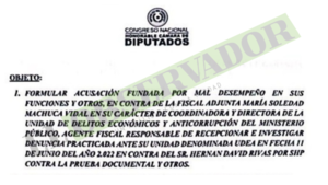 Diputadas acusan ante el JEM a fiscal Adjunta Soledad Machuca por “cajonear” denuncia contra Hernán Rivas