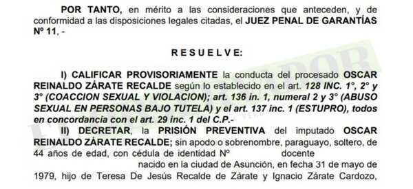 Decretan prisión preventiva para docente y dueño de motel por abuso sexual de una menor