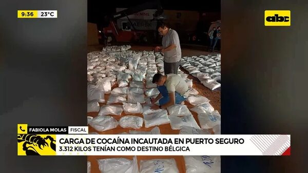 Video: carga de cocaína incautada en Puerto Seguro - ABC Noticias - ABC Color