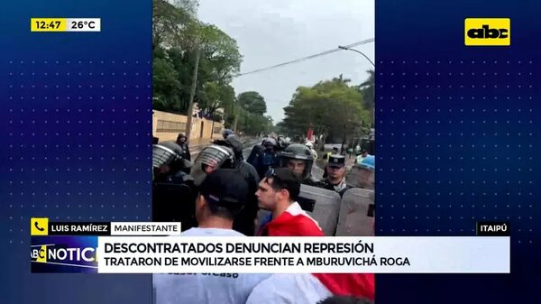 Video: incidentes en protesta de desvinculados de Itaipú - ABC Noticias - ABC Color