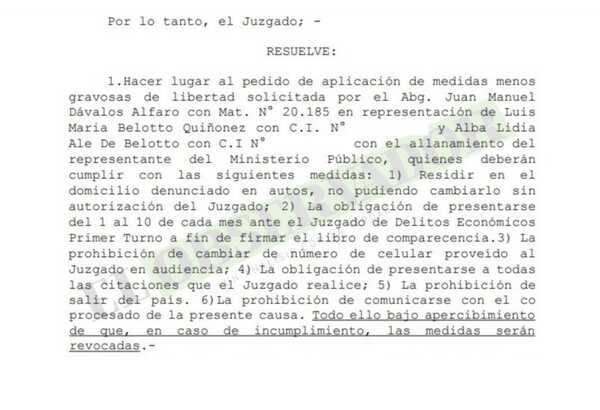 Cnel. Belloto y su esposa obtienen libertad ambulatoria