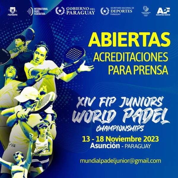 Habilitan proceso de acreditación para el Mundial de Pádel Junior