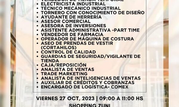 115 vacancias en feria de empleo en CDE