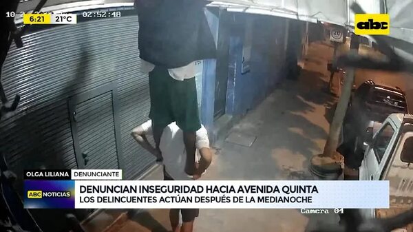 Video: denuncian inseguridad hacia Avenida Quinta - ABC Noticias - ABC Color