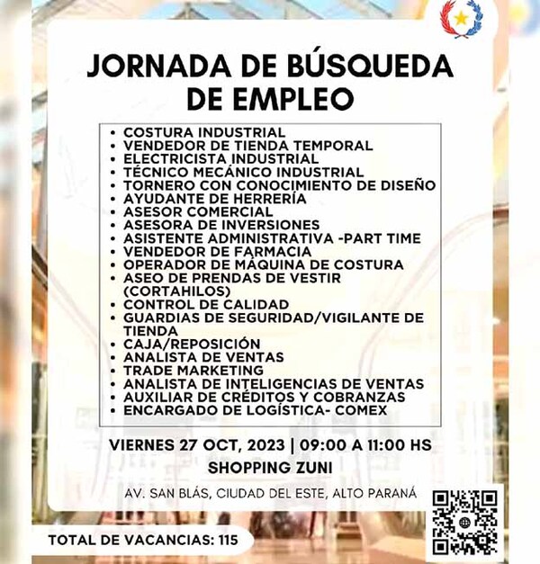 Hoy ofrecen más de 100 vacancias en feria de empleo en Ciudad del Este | DIARIO PRIMERA PLANA