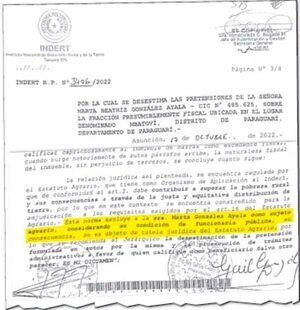 Extitular de la SET disputa lote pese a no ser sujeta de la reforma agraria - Política - ABC Color