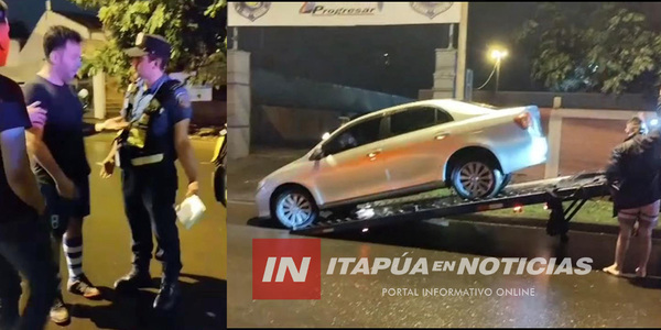 INCAUTARON UN AUTOMÓVIL QUE CIRCULABA EN CONTRAMANO EN PLENO CENTRO DE ENCARNACIÓN - Itapúa Noticias