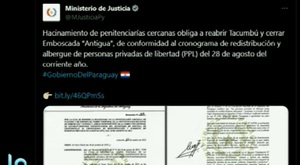 Justicia reabrirá la cárcel de Tacumbú - Noticias Paraguay