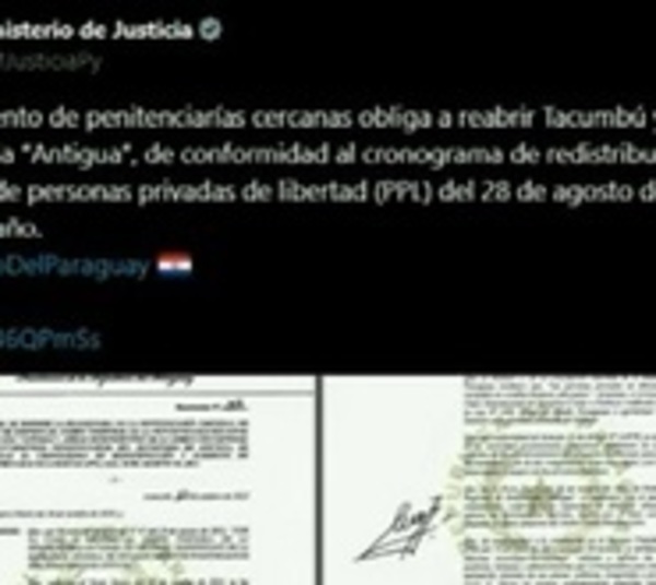 Ministerio de Justicia reabrirá la cárcel de Tacumbú - Paraguay.com