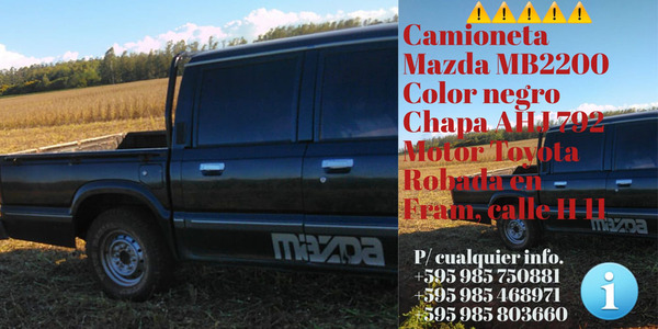 HURTARON UNA CAMIONETA EN EL DISTRITO DE FRAM - Itapúa Noticias