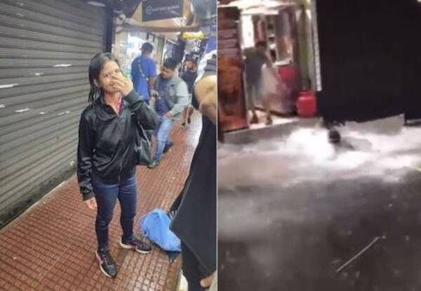[VIDEO] ¡Socorro! Así llevó el raudal a esta señorita