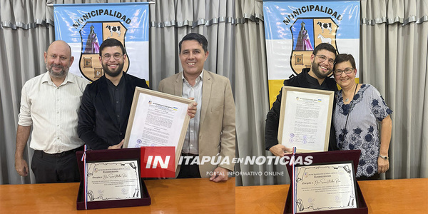 JOVEN RECIBIÓ RECONOCIMIENTO DE “JOVEN DESTACADO” EN EL DISTRITO DE GENERAL ARTIGAS - Itapúa Noticias
