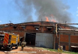 Diario HOY | Fábrica de pisos de parquet fue consumida por un incendio en Limpio