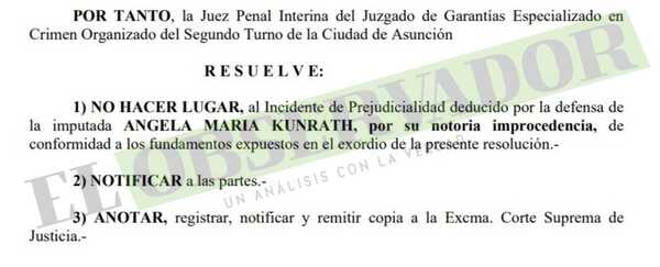 Pavo Real: Jueza rechaza incidente de prejudicialidad planteado por presunta implicada en lavado