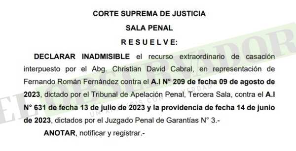 Sala Penal declara inadmisible casaciones presentadas por imputados por estafa en causa derivada del caso Mocipar