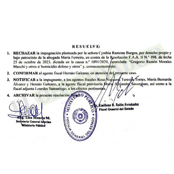Fiscalía General confirma a Hernán Galeano en causa por homicidio contra Papo Morales y su pareja