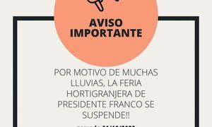 Suspenden feria en Franco