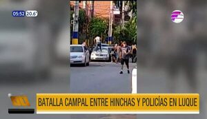 Batalla campal entre hinchas y policías en Luque | Telefuturo
