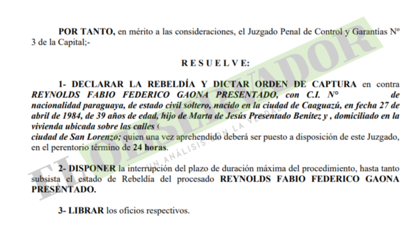 Ordenan captura de imputado por presunta falsificación de resoluciones judiciales