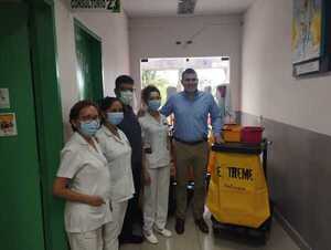 CONSEJO LOCAL DE SALUD DE VILLARRICA ENTREGA 5 CARRITOS PARA LIMPIEZA DEL HOSPITAL REGIONAL