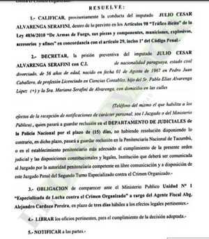 Ordenan prisión preventiva para comerciante por supuesto tráfico de armas