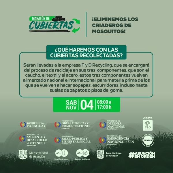 Organizan Maratón de Cubiertas para eliminar criaderos de mosquitos