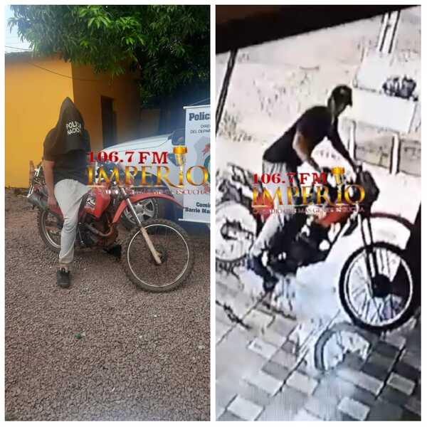 Joven cae con motocicleta hurtada y también por poseer orden de captura - Radio Imperio 106.7 FM