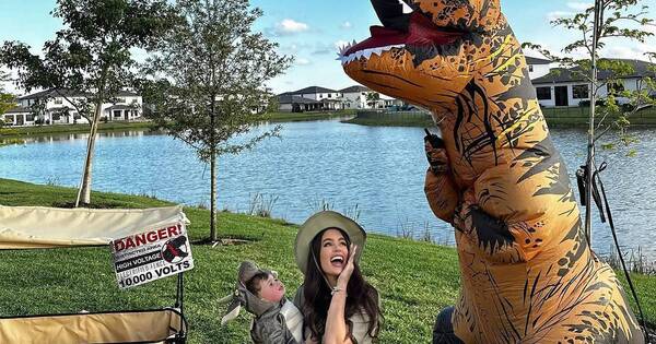 La Nación / Stephi Stegman recreó “Jurassic Park” para su hijo Bruno