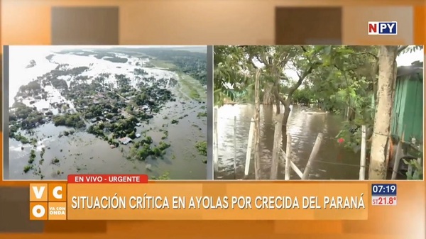 Crítica situación en Ayolas por las inundaciones - Noticias Paraguay