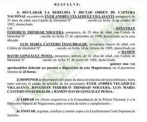 Ordenan captura y congelan bienes de 4 imputados por hallazgo de cocaína en Villeta